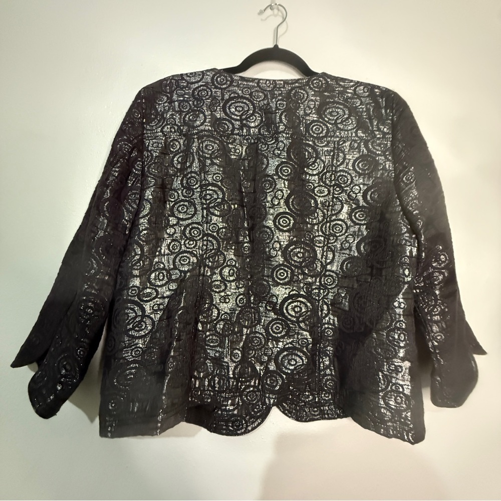 Ruby Rd.Elegant Metallic Silvery Black Women's Jacket. 2 breast pockets. Sz 18. - Picture 6 of 9